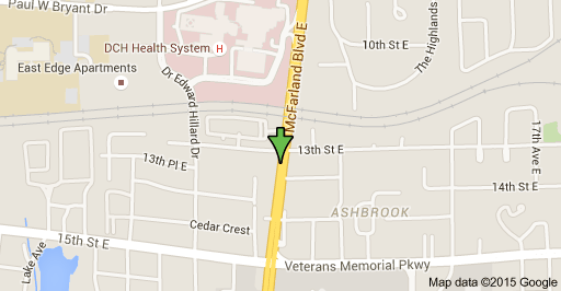 Map of 1320 McFarland Blvd E, Tuscaloosa, AL 35404