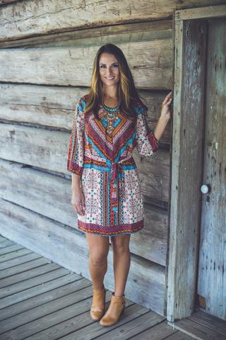 Surreal Scene Dress in Red