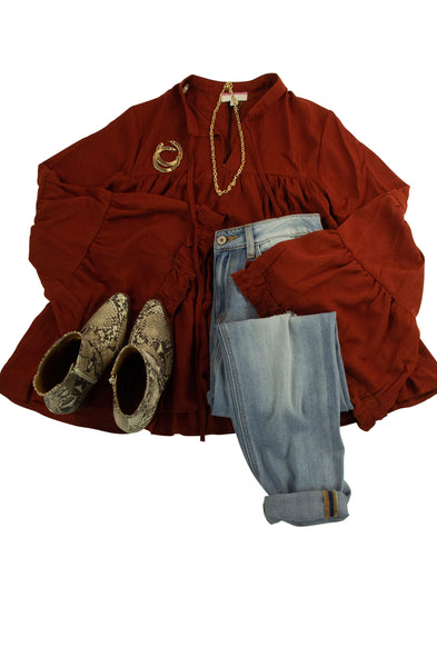 Through the Looking Glass Dress in Rust