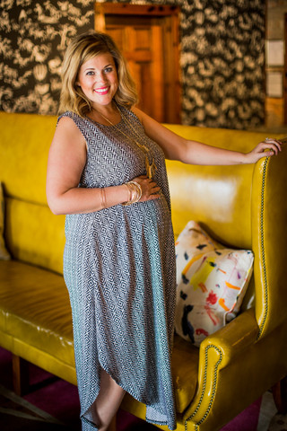 WEB EXCLUSIVE: Abstract Diamond Maternity Midi Dress in Black