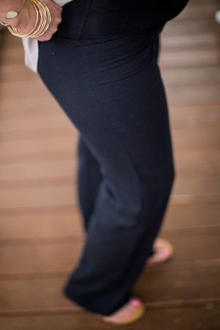 Linen Maternity Pants in Black
