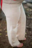 Linen Maternity Pants in Khaki