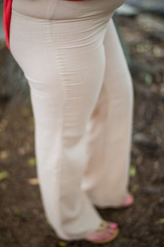 Linen Maternity Pants in Khaki