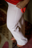 Linen Maternity Pants in White